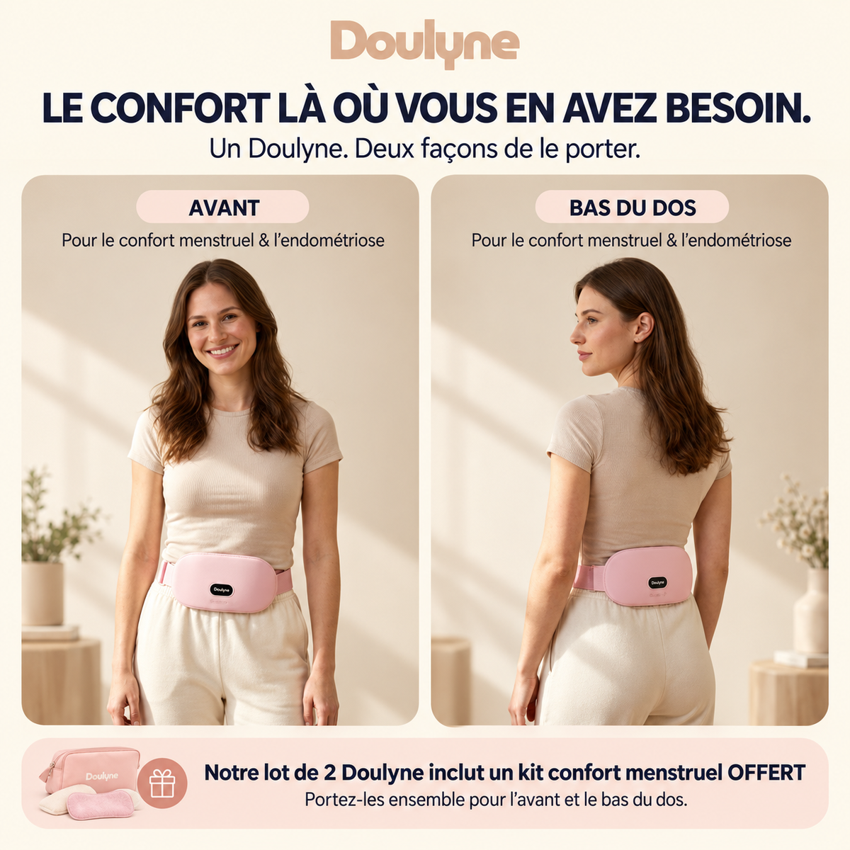 Doulyne™ — Fascia riscaldante intelligente per il comfort mestruale