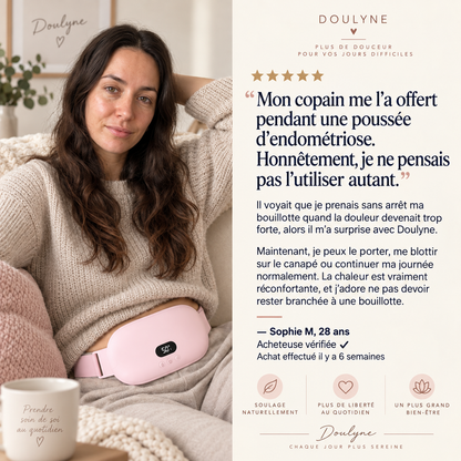 Doulyne™ — Fascia riscaldante intelligente per il comfort mestruale